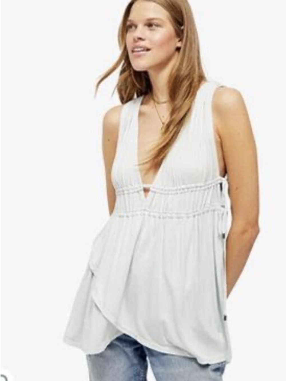 Free People Aries Sleeveless Tank with Side Tie Detail